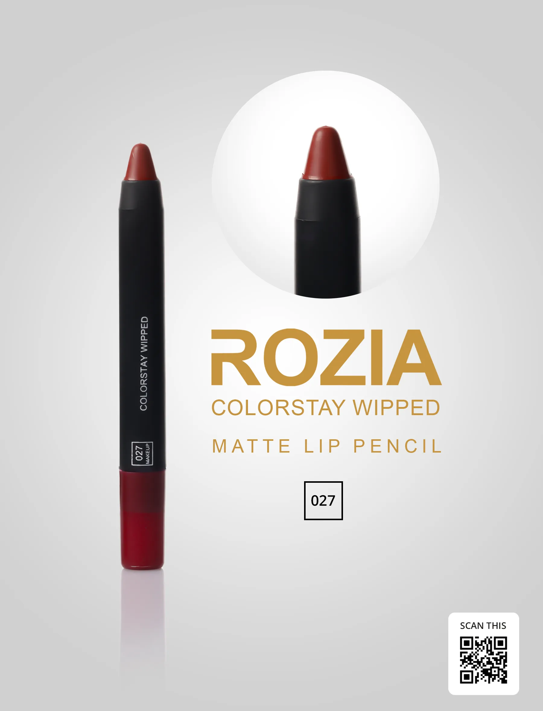 رژ لب مدادی رزیا کد 027 تکی و عمده