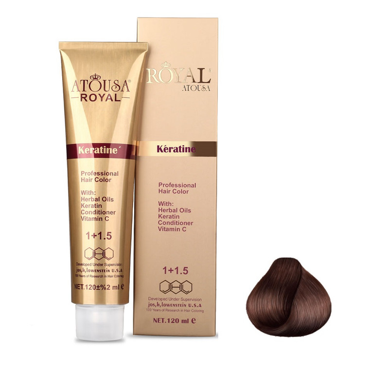 رنگ مو آتوسا رویال شماره 3.04 حجم 120 میلی لیتر رنگ آبنوسی